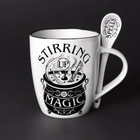 13 oz Ceramic Mug and Spoon Set - Stirring Up Magic