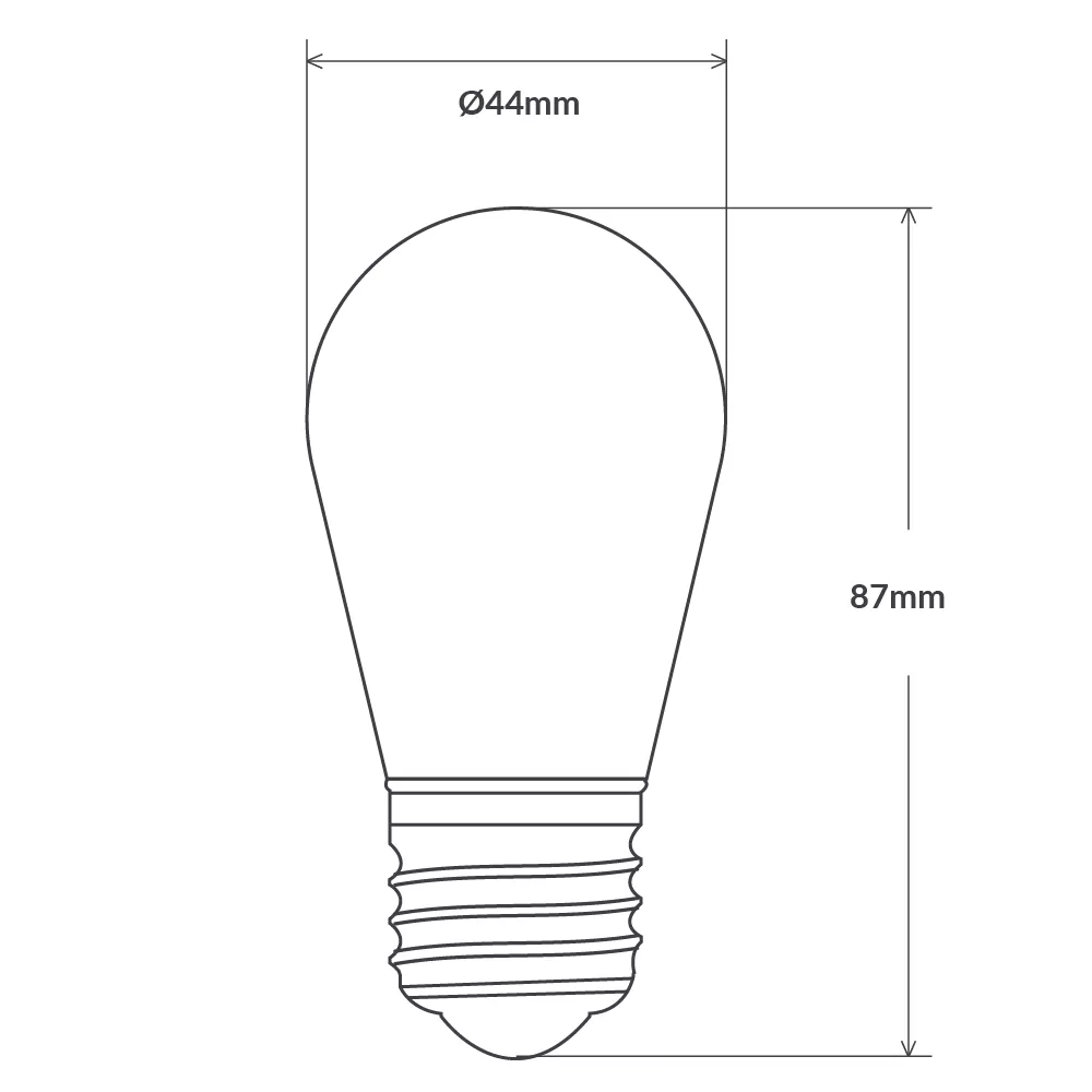 1.5W S14 Shatterproof LED Bulb E27 in Warm White