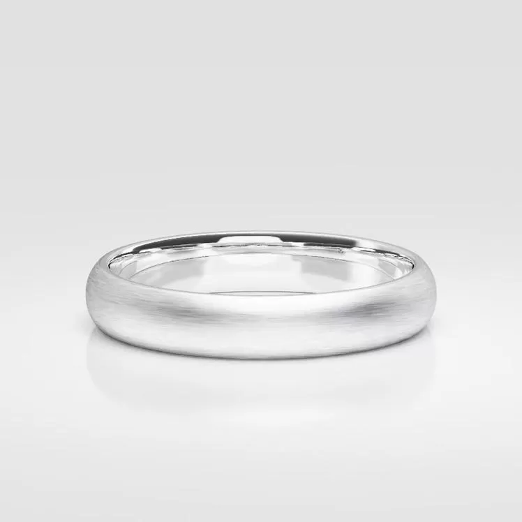 4mm Men's Matte Comfort Fit Wedding Ring - NM33