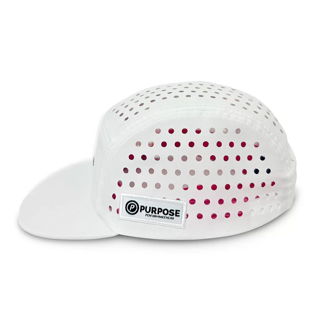 5-Panel Camper Cycling and Running Cap White/Pink