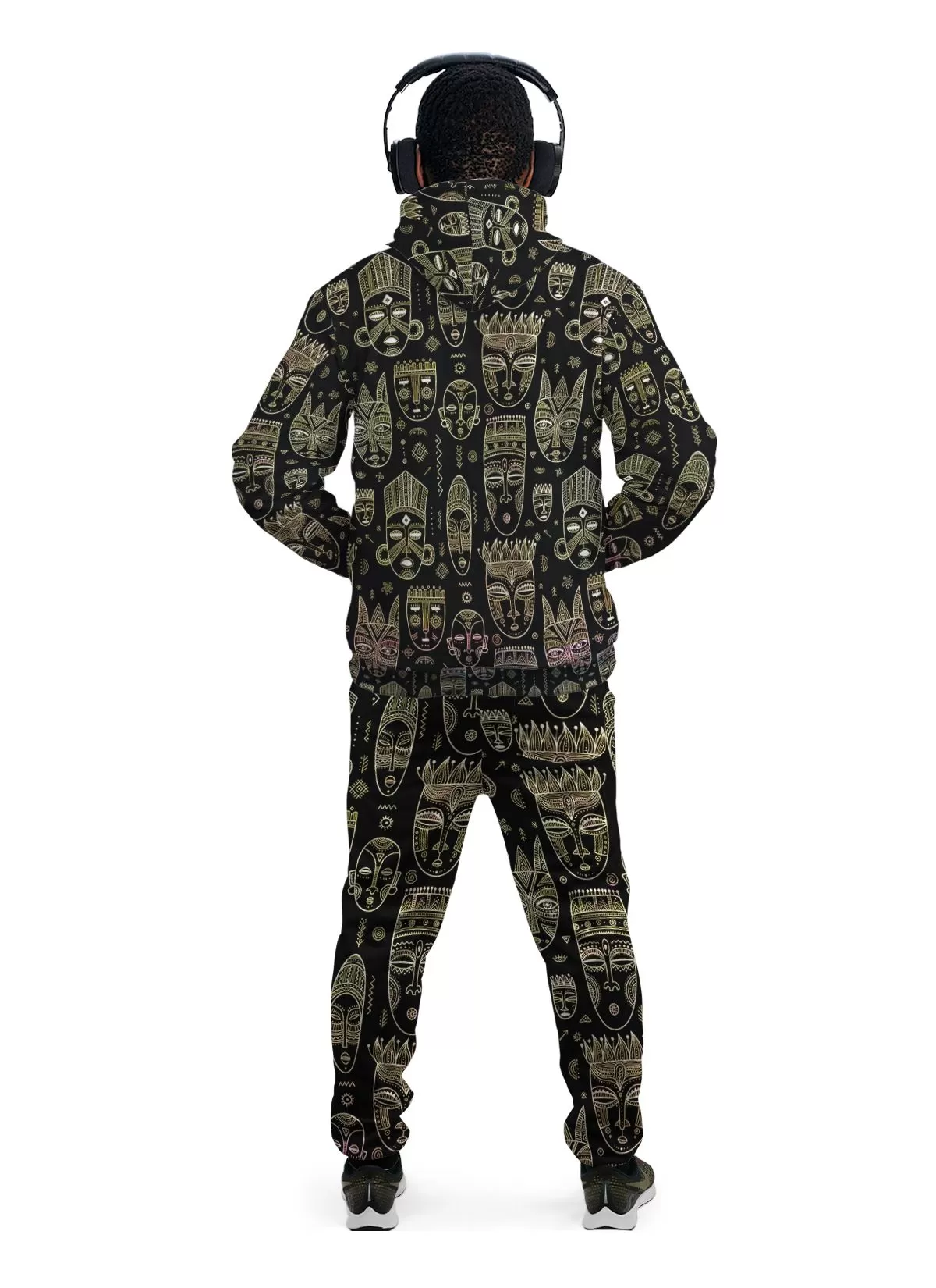 African Mask All-over Hoodie And Joggers Set