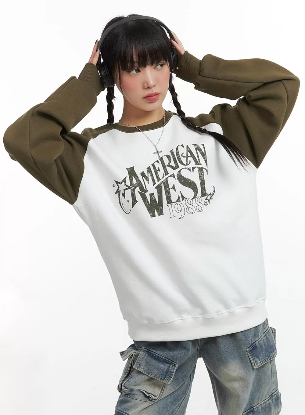 American West 1988 Oversized Raglan Long Sleeve IJ411