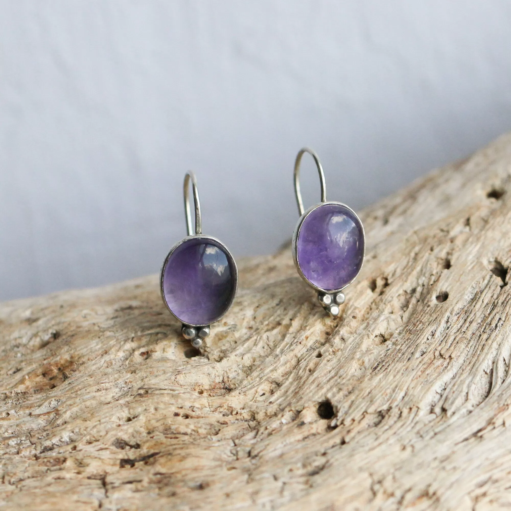 Amethyst Piper Earrings - Soft Amethyst Drop Earrings - Sterling Silver - Boho Amethyst Jewelry