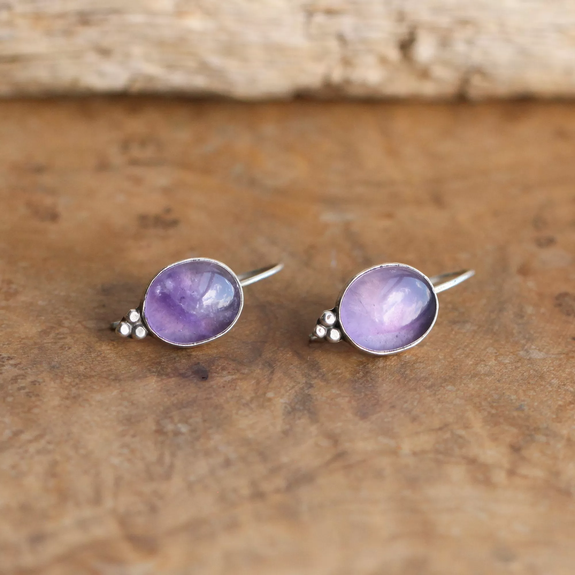 Amethyst Piper Earrings - Soft Amethyst Drop Earrings - Sterling Silver - Boho Amethyst Jewelry