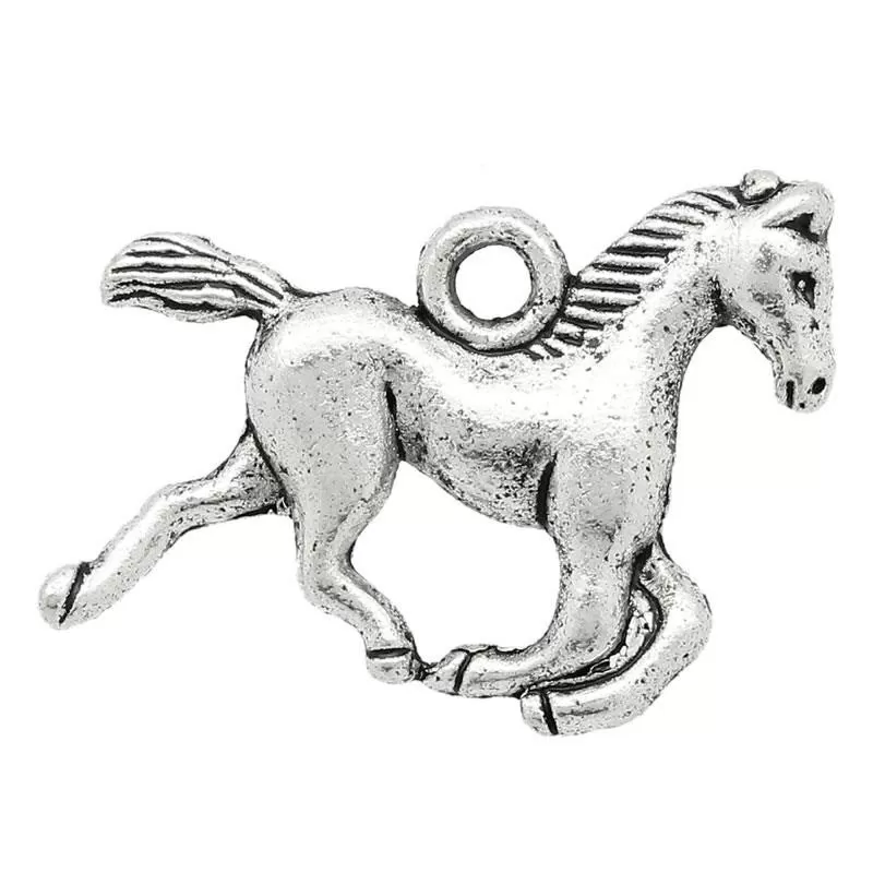 AVBeads Animal Horse Charms Silver 15mm x 20mm Metal Charms 100pcs