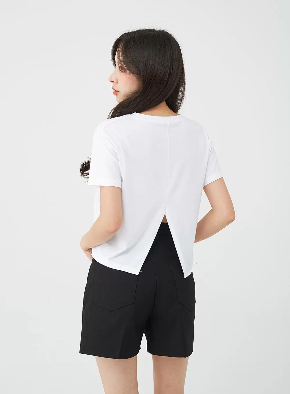 Back Slit Short Sleeve Tee BG11