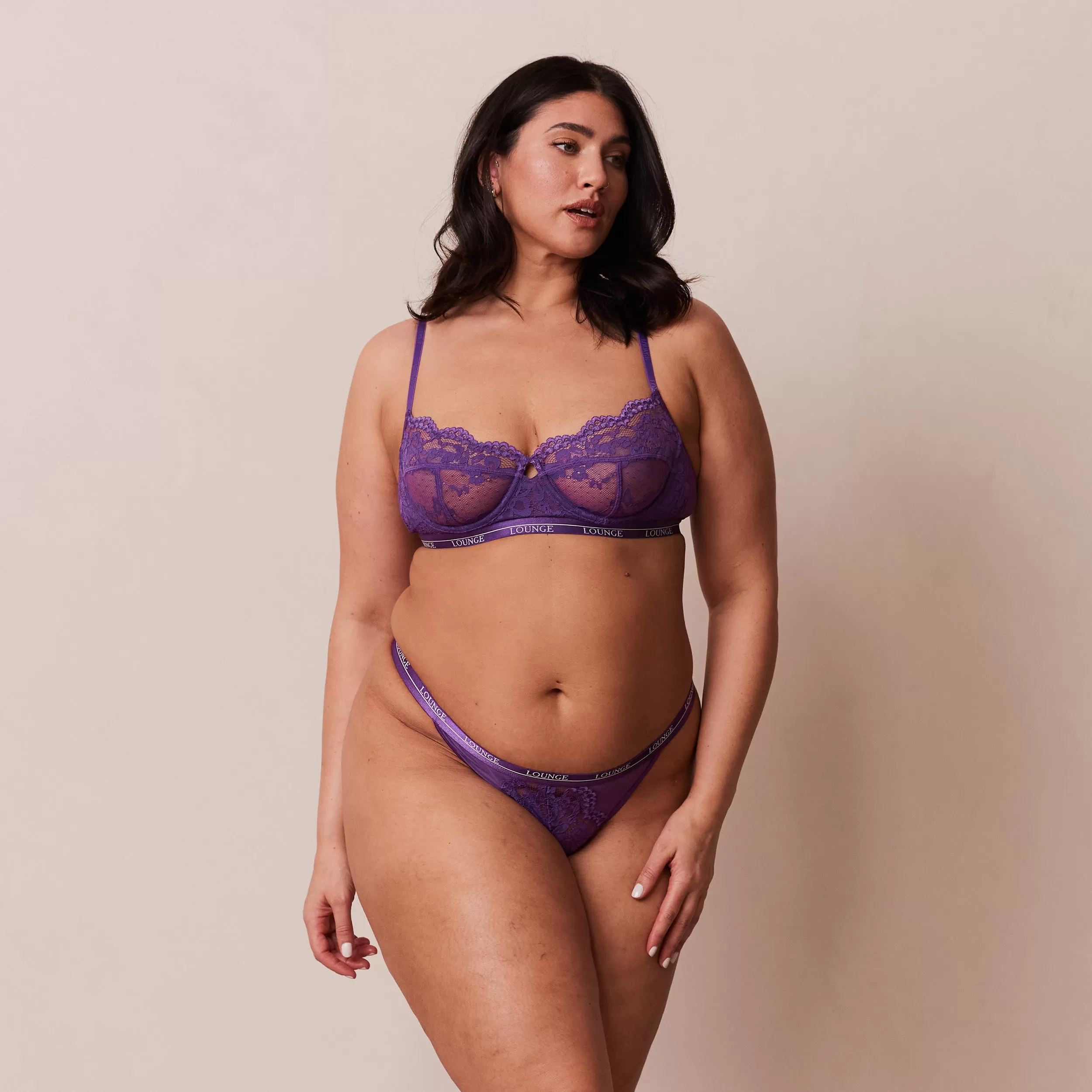 Blossom Balcony Bra  - Purple