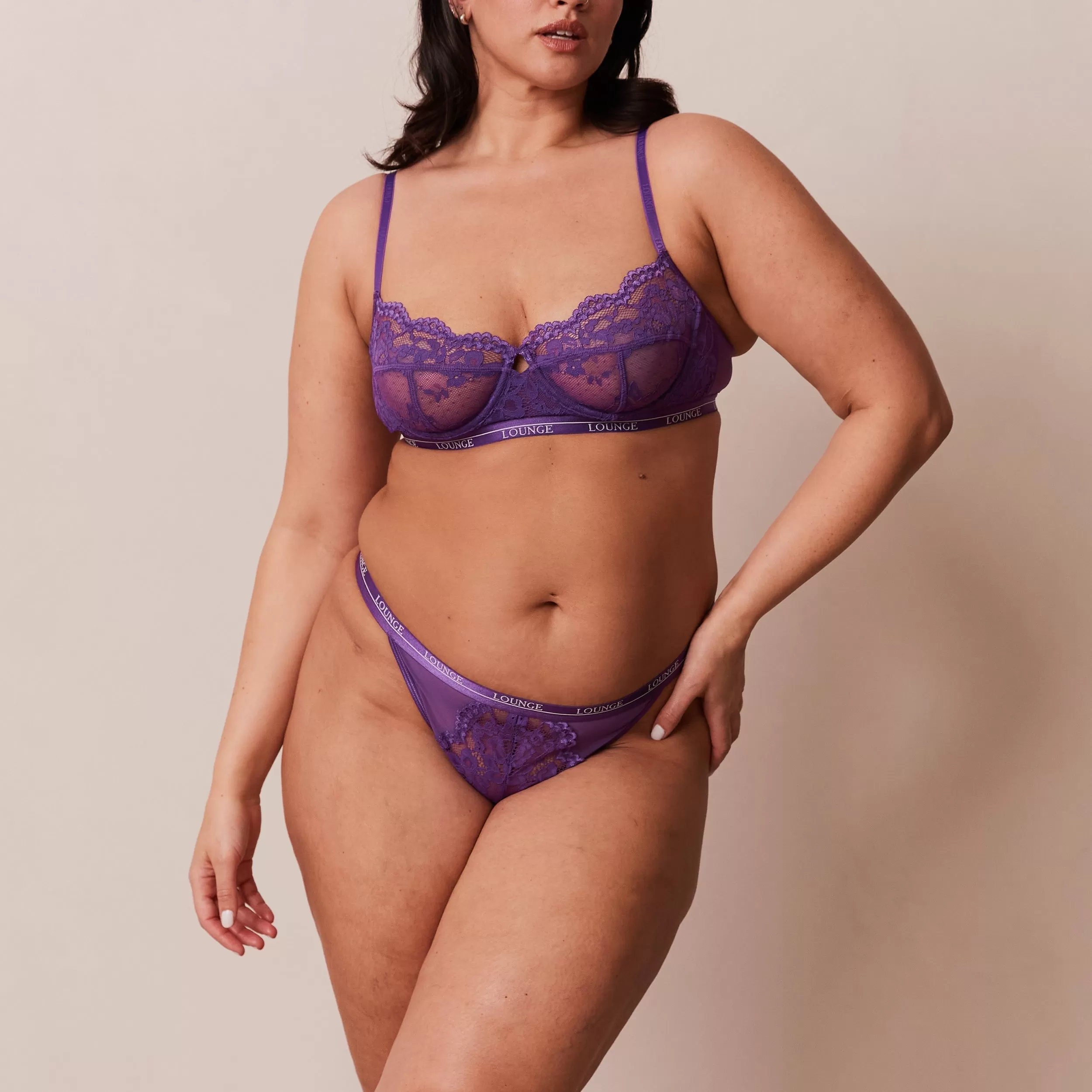 Blossom Balcony Bra  - Purple