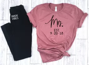 bride gift set, bridal gift set, gift set for bride, just engaged gift set, bride leggings, future mrs shirt, girlfriend fiance