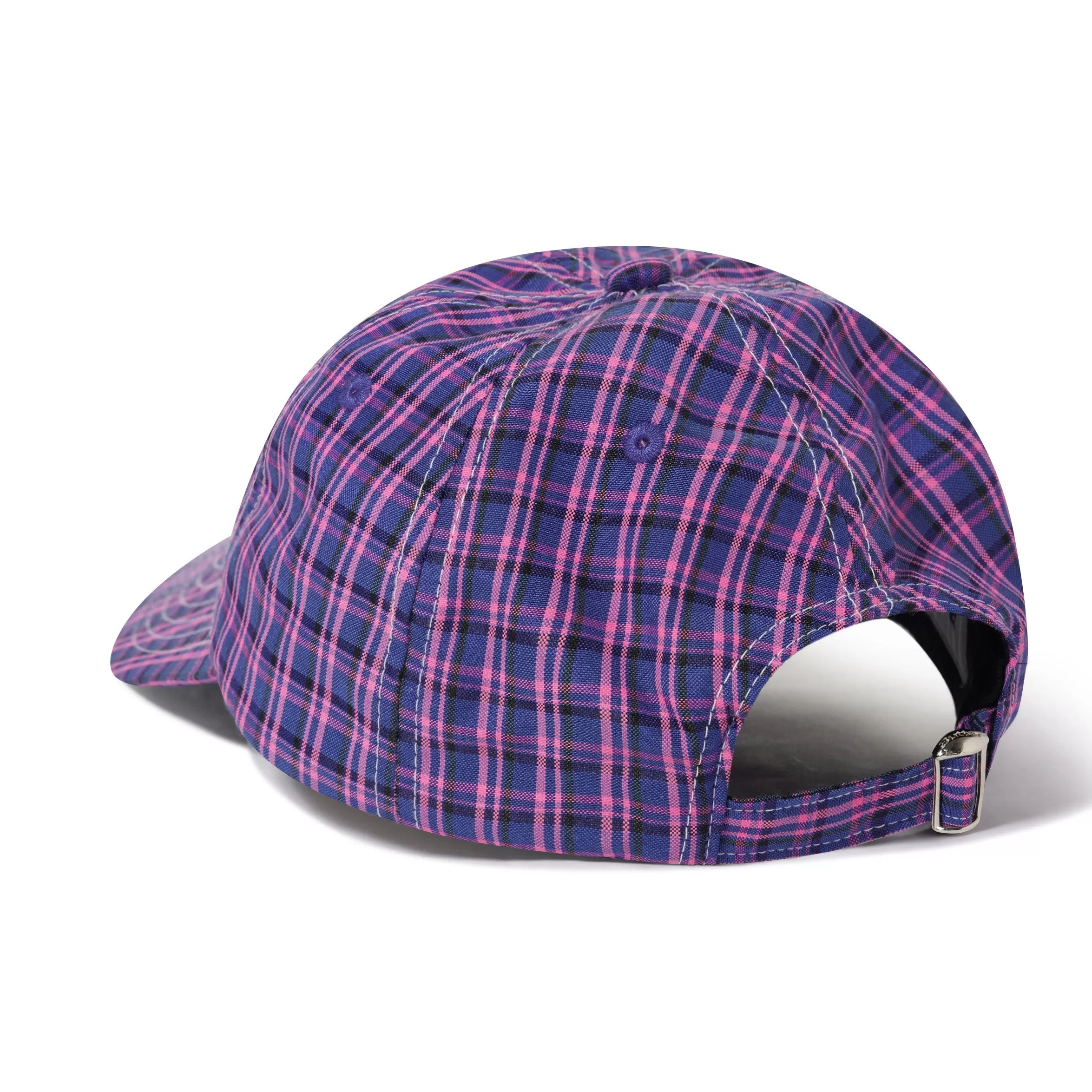 Butter Goods Equipt Plaid 6 Panel Cap Navy/Pink