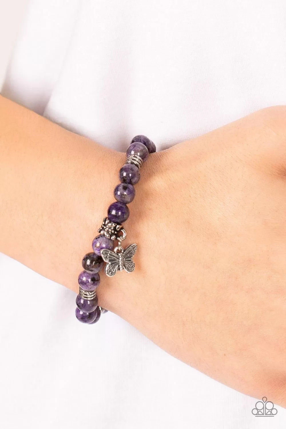 Butterfly Nirvana Purple Stone Bracelet - Paparazzi Accessories