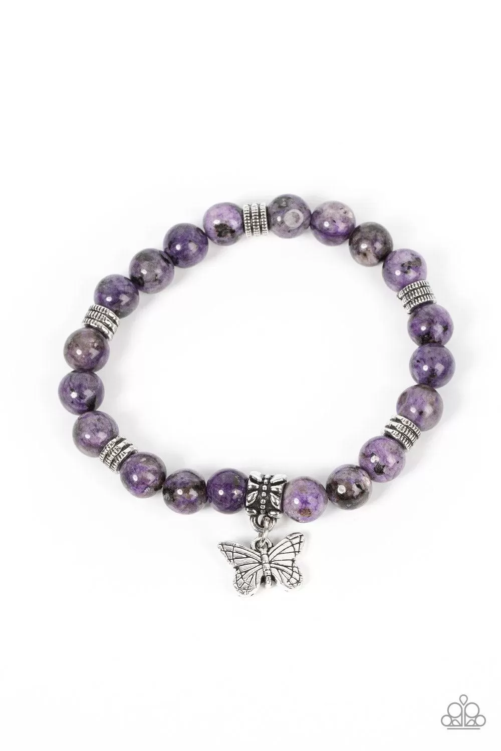 Butterfly Nirvana Purple Stone Bracelet - Paparazzi Accessories