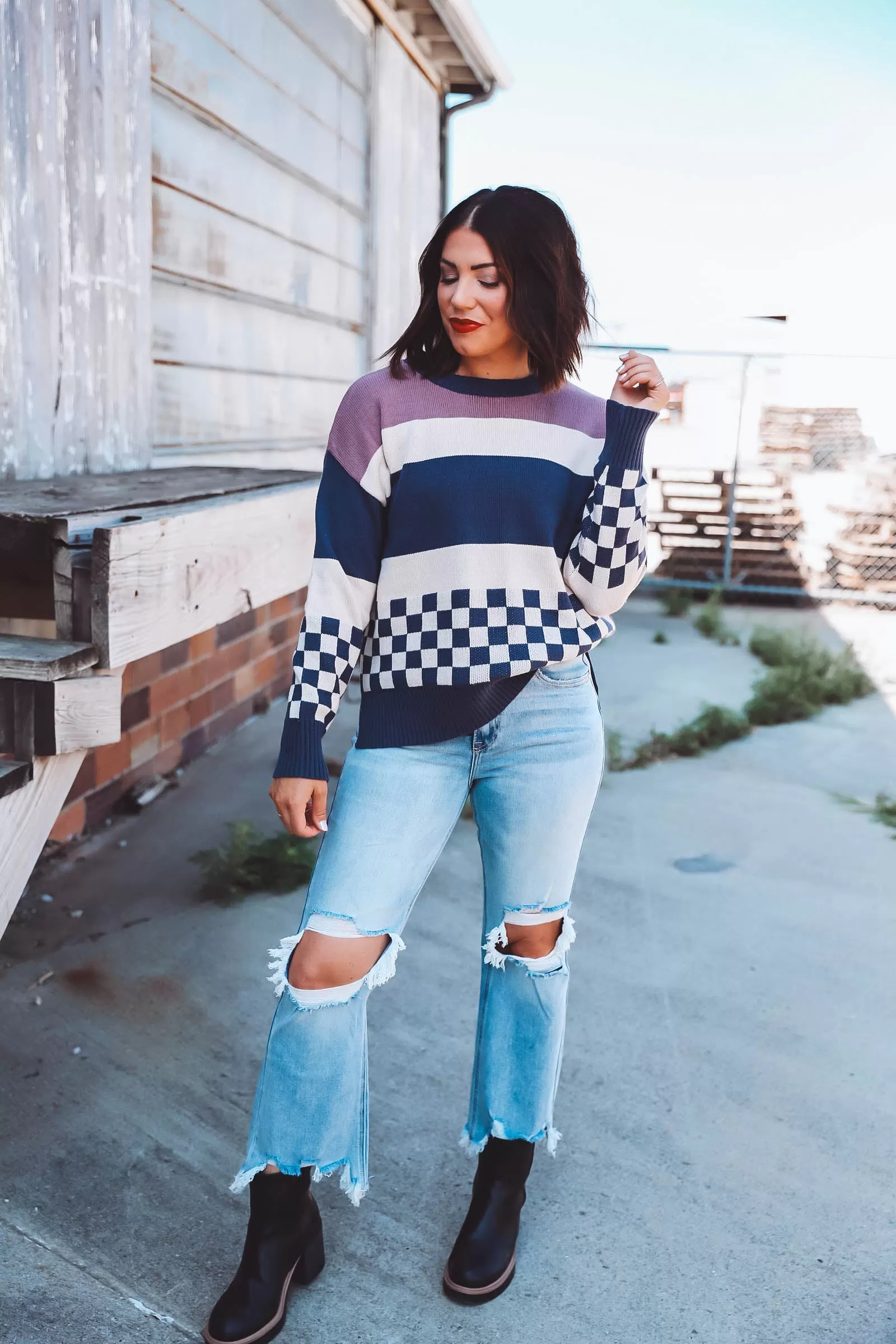 Carissa Sweater-Purple/Blue