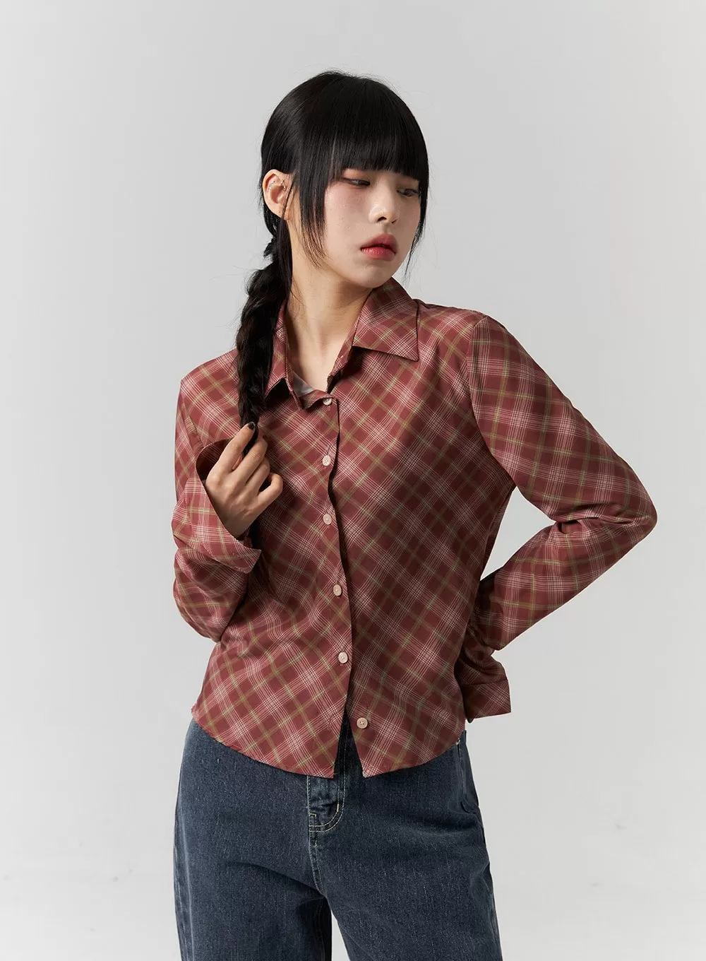 Checkered Button Down Shirt CS318