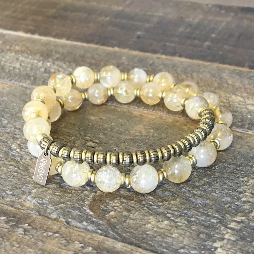 Citrine 'Success' 27 Bead Wrist Mala Bracelet