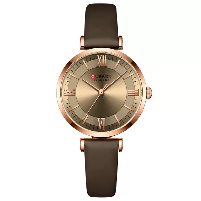 Classic Clock Leather Watch