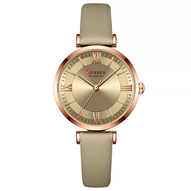 Classic Clock Leather Watch