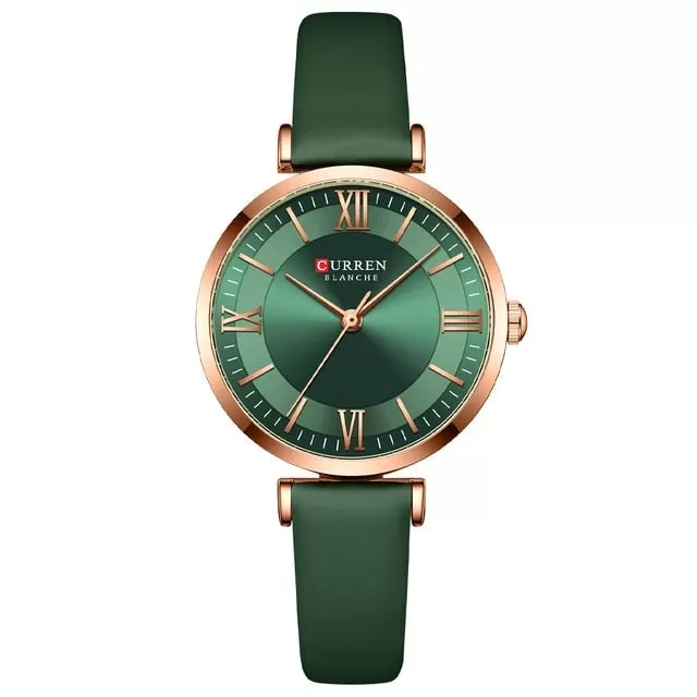 Classic Clock Leather Watch