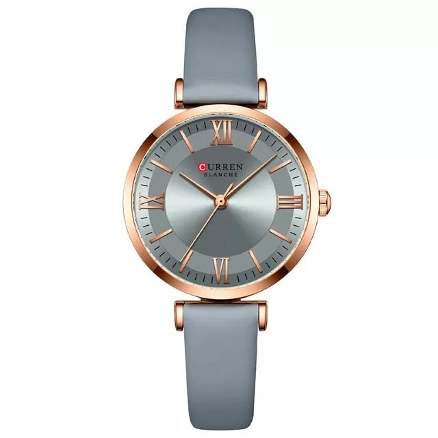 Classic Clock Leather Watch