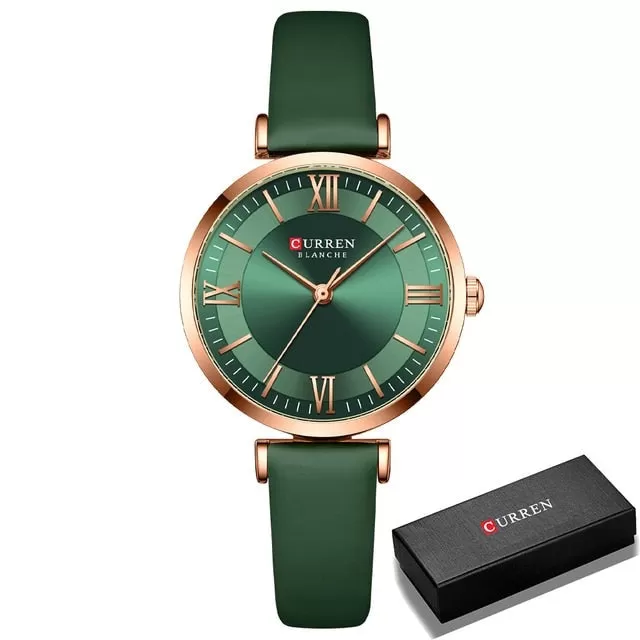 Classic Clock Leather Watch