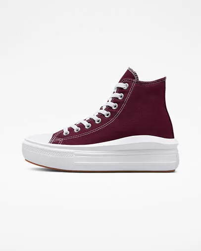 Converse Chuck Taylor All Star Move women's high wedge sneakers A02430C burgundy-white 