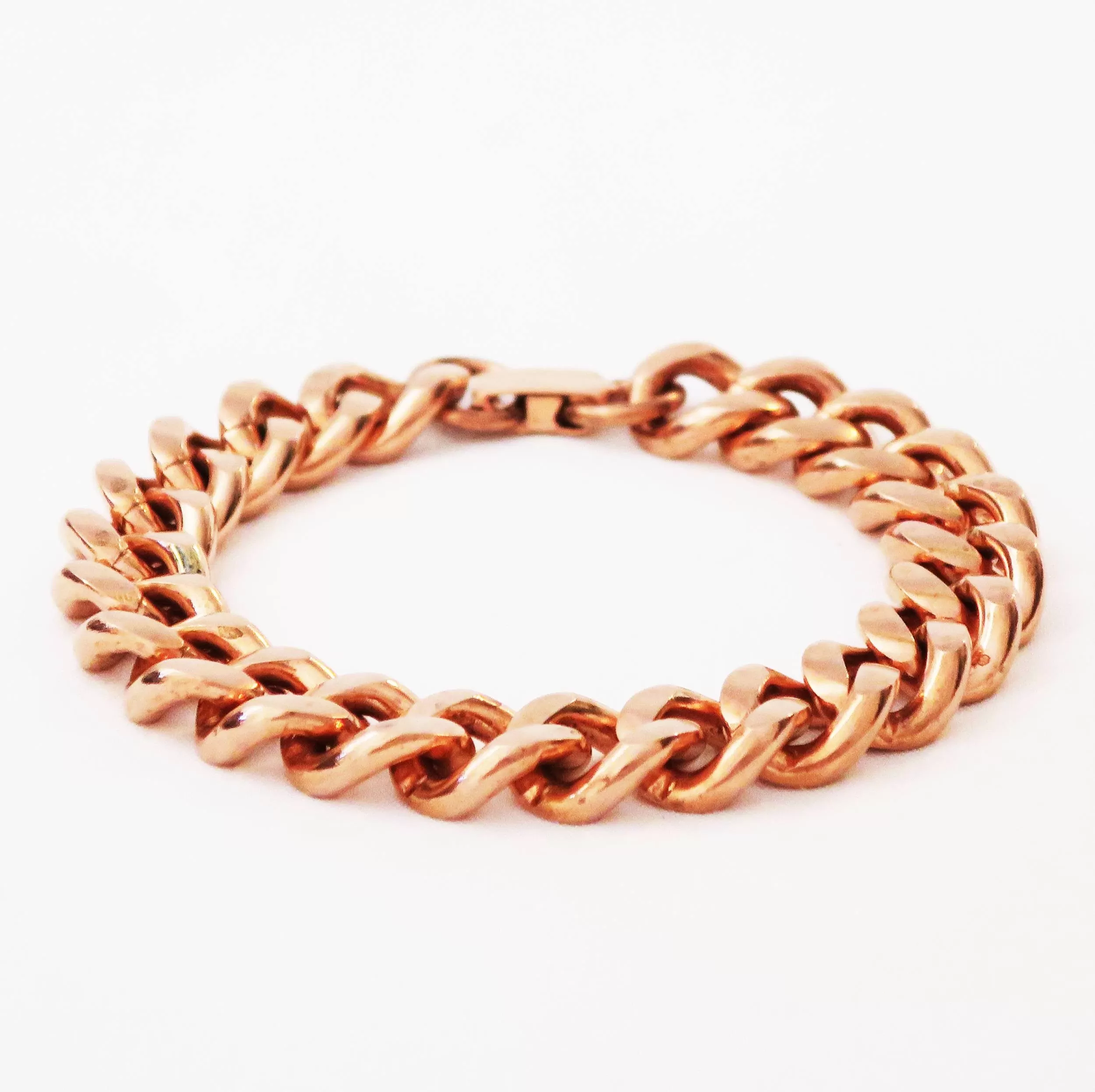 Copper Necklace Chain Set For Men Heavy Duty 24 Curb Chain Necklace And Matching Bracelet SET7924