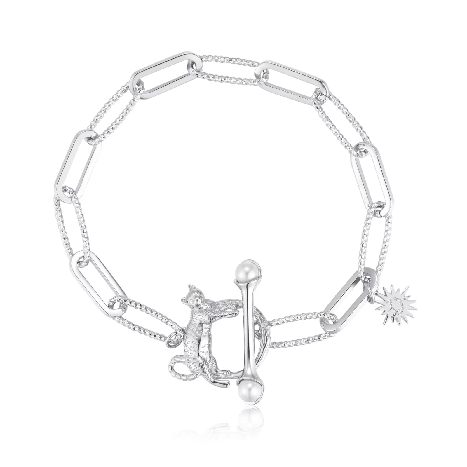 Cynthia x Love by the Moon - Silver Cat Toggle Bracelet