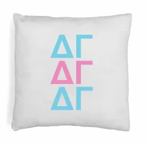 Delta Gamma Throw Pillow Cover with Greek Letters