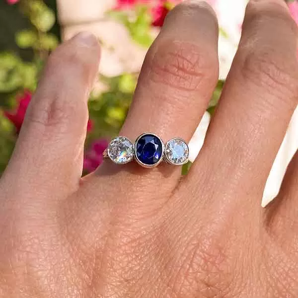 Edwardian Sapphire & Diamond Ring