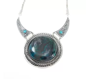 Eilat Stone Pendant in 925 Sterling Silver   Necklace #8