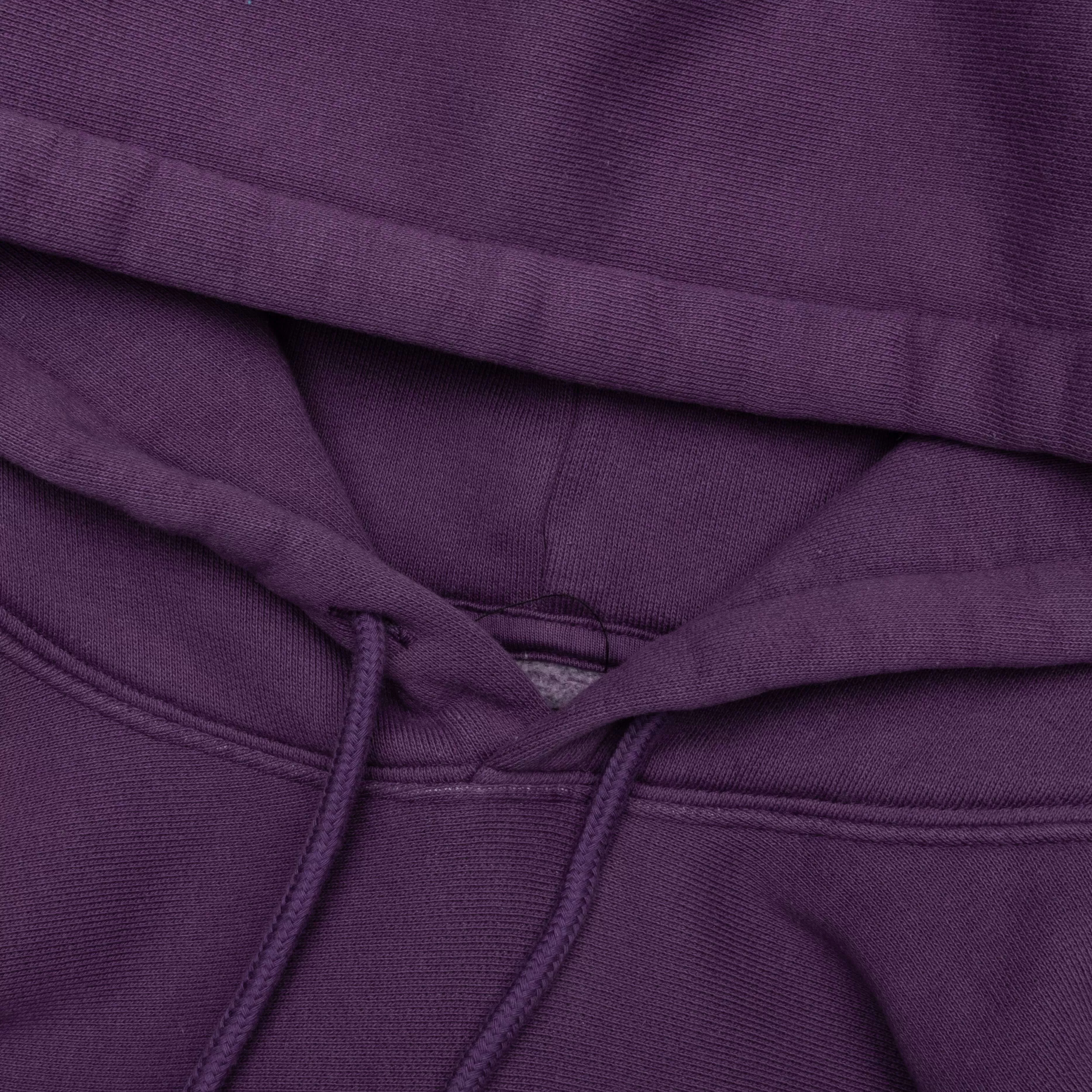 Embroidered Relaxed Hoodie - Purple