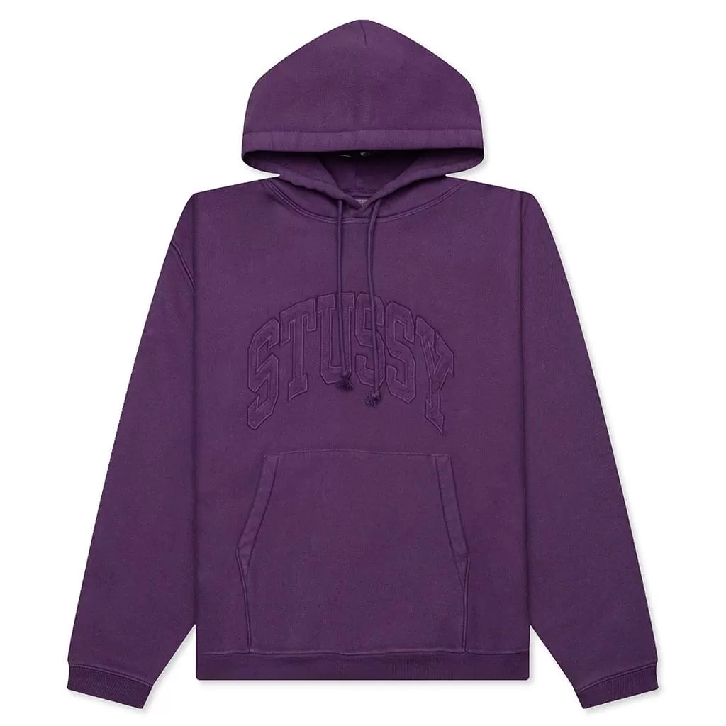 Embroidered Relaxed Hoodie - Purple