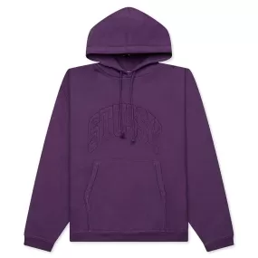 Embroidered Relaxed Hoodie - Purple