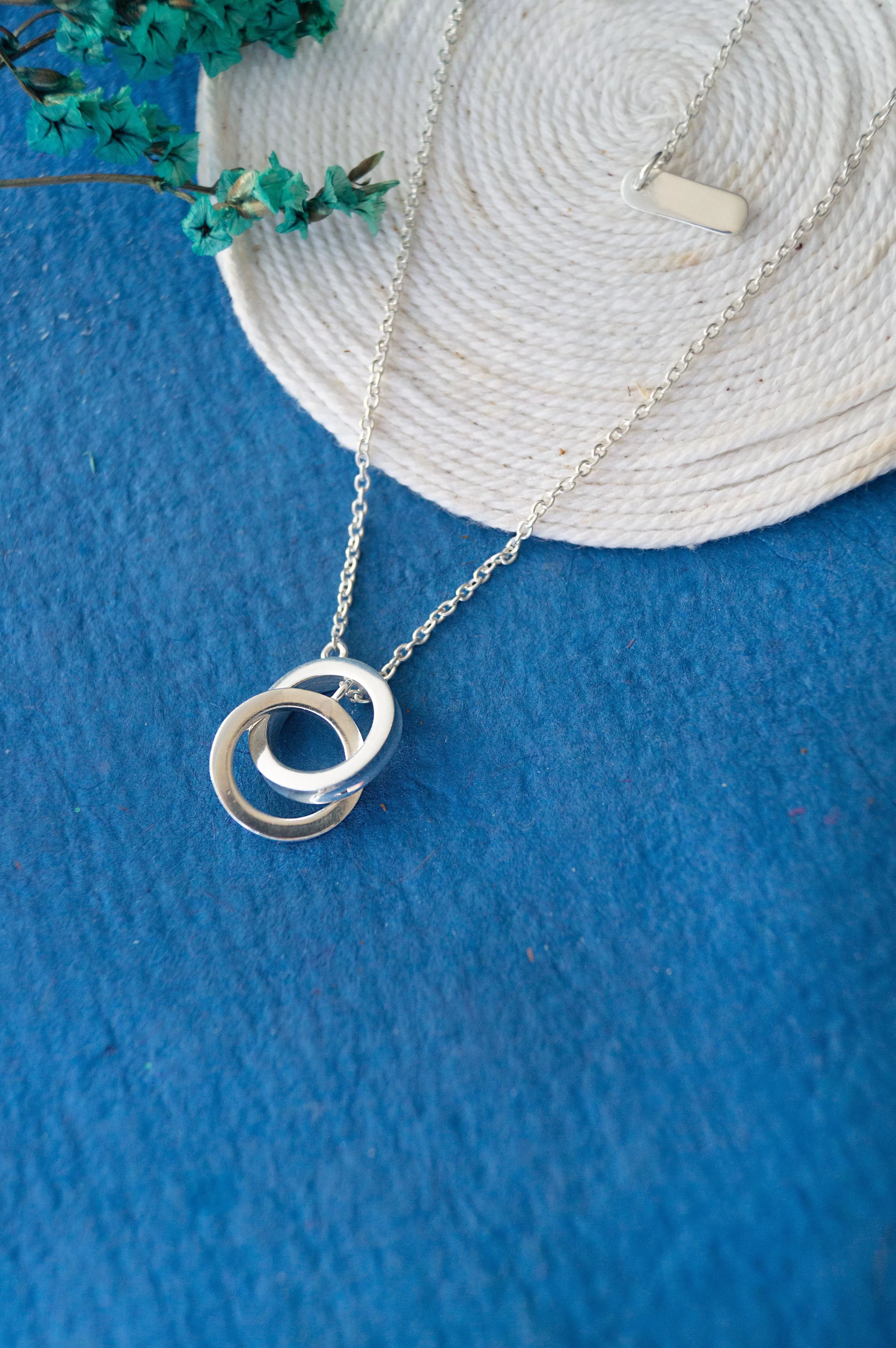 Entangled Circles Gold Plated Sterling Silver Chain Necklace