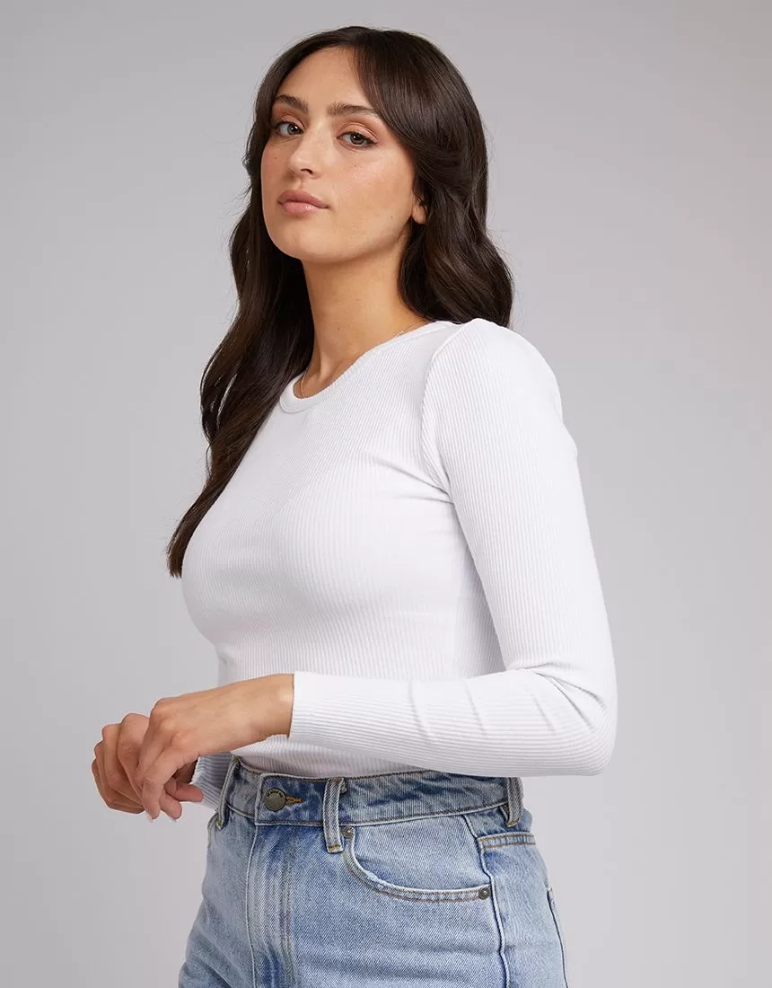 Eve Rib Baby Long Sleeve Tee (White)