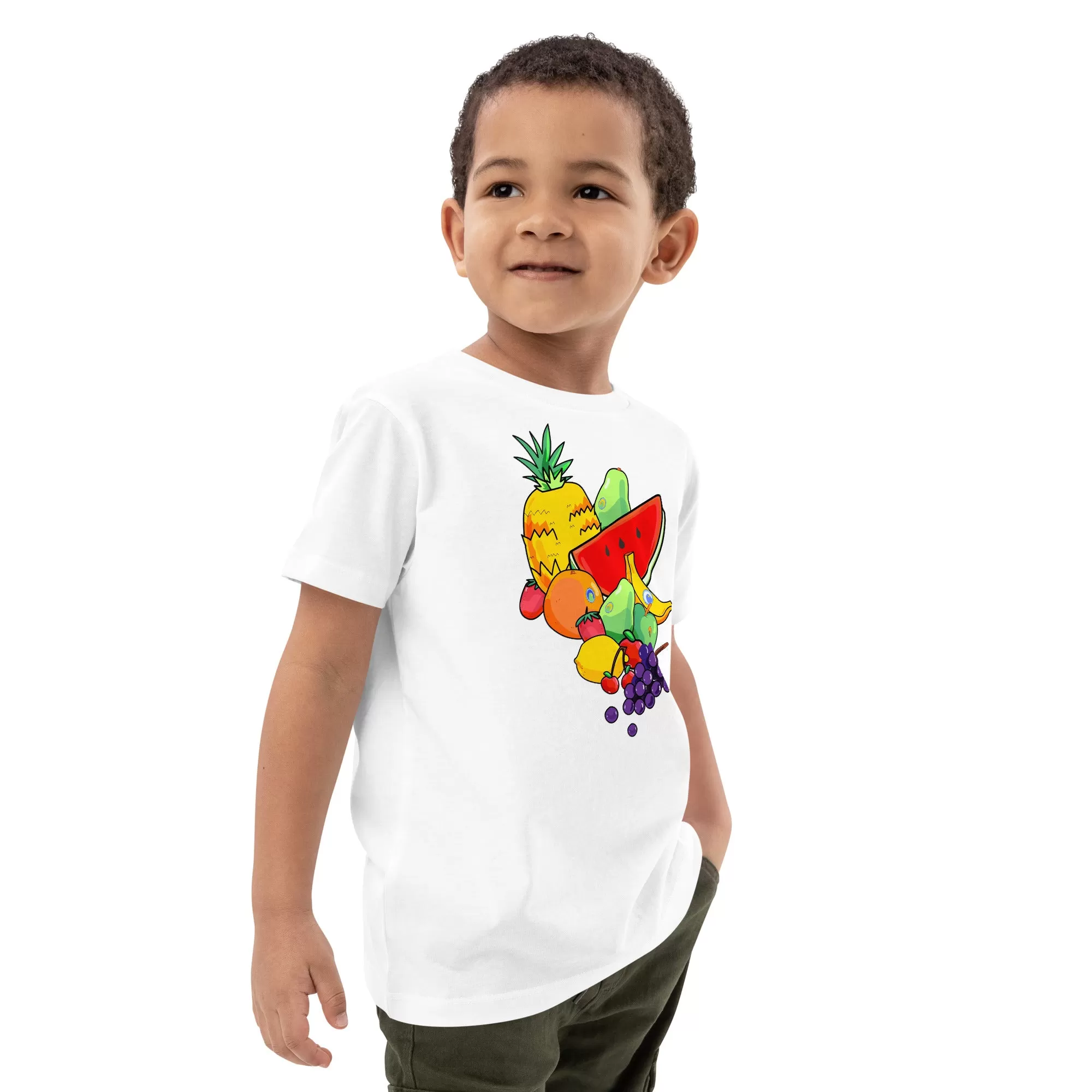 Fruits organic cotton kids t-shirt by Plantas