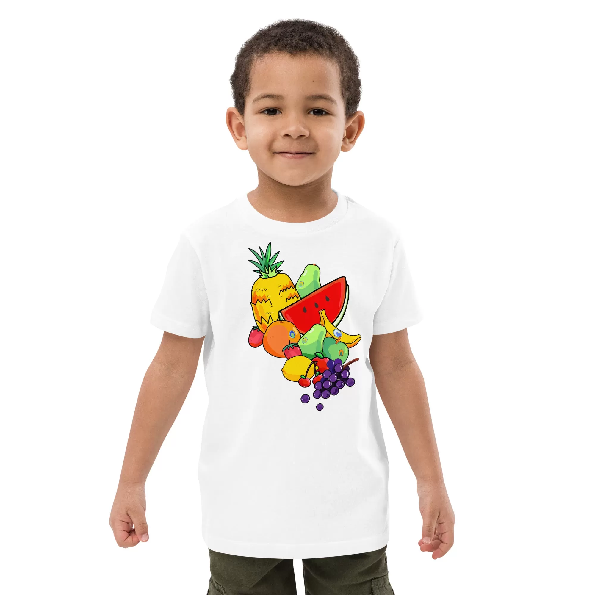 Fruits organic cotton kids t-shirt by Plantas