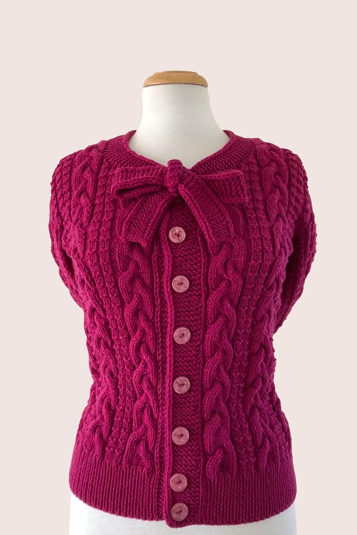 Fuchsia Bow Tie Cardigan