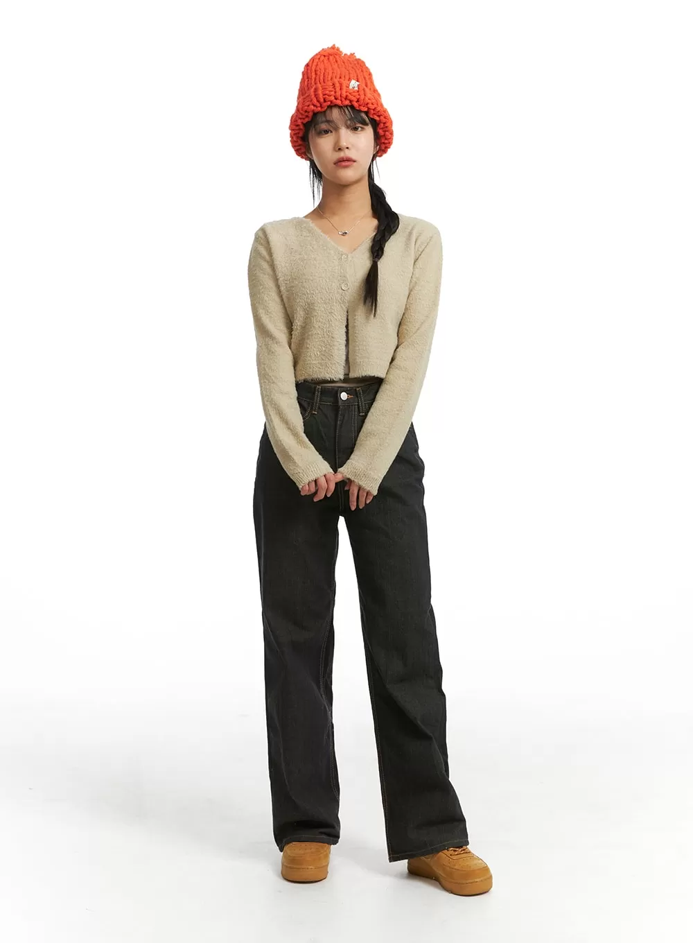 Fuzzy Soft Cropped Cardigan OJ405