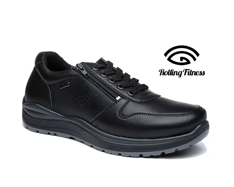 G-Comfort Mens Black leather Shoes Laced Wide Water Repellent R1282S