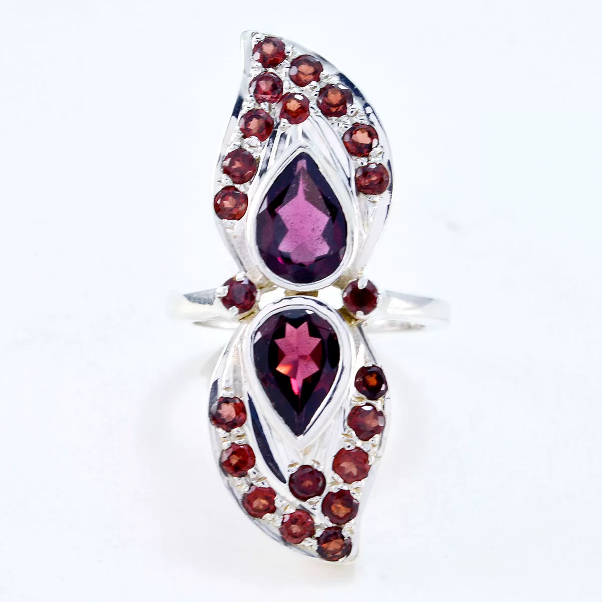 Genuine Gem Garnet 925 Sterling Silver Ring Gift For Mom Birthday