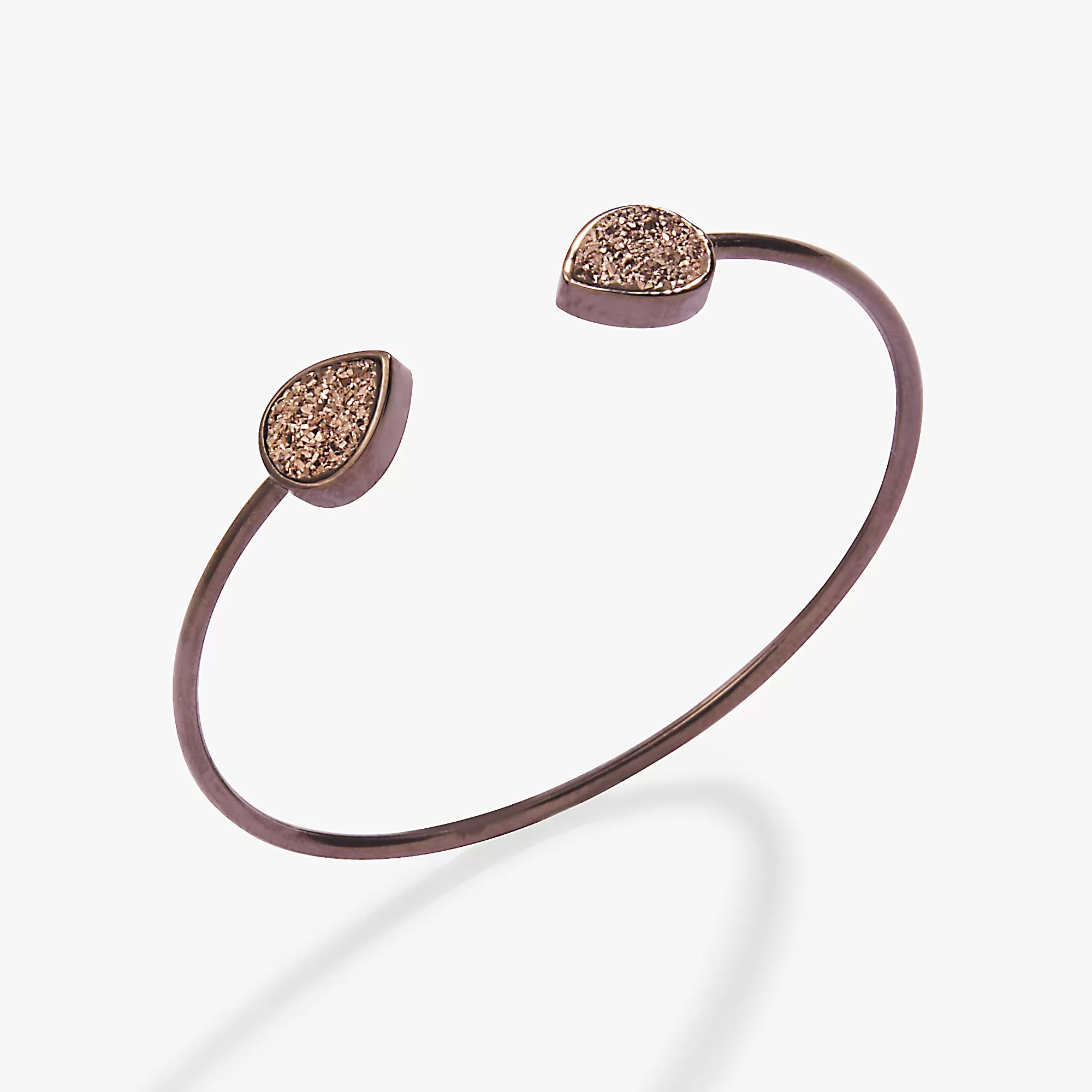 Glitter Druzy Flex Cuff Bracelet, Chocolate