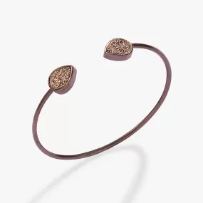 Glitter Druzy Flex Cuff Bracelet, Chocolate