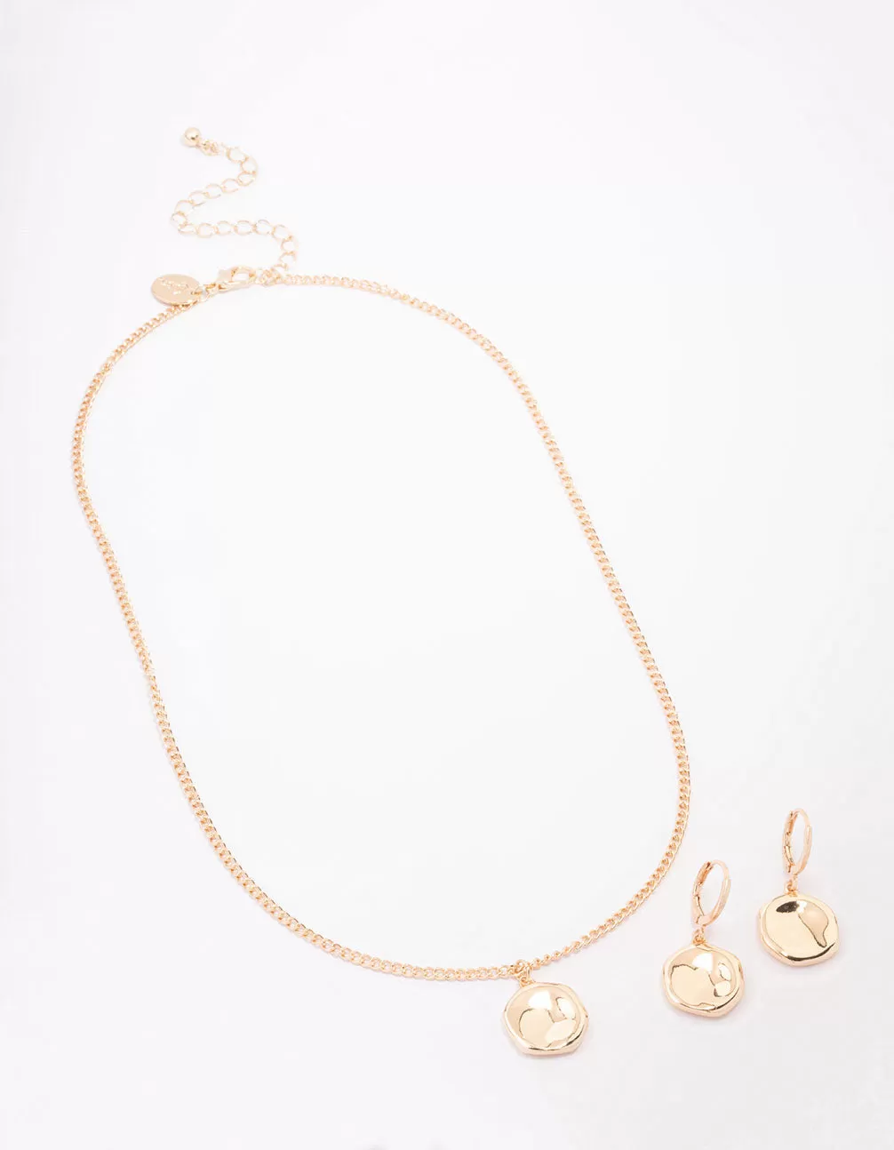 Gold Textured Coin Jewellery Set