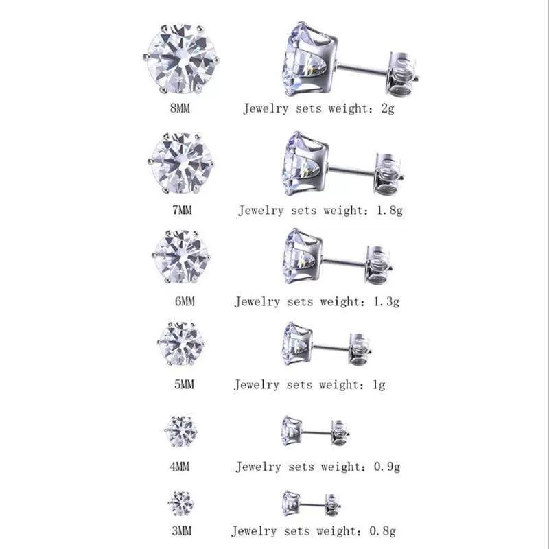 Got Your Six White Gem Earring Set