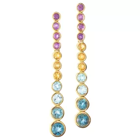 Graduated Bezel Drop Earrings