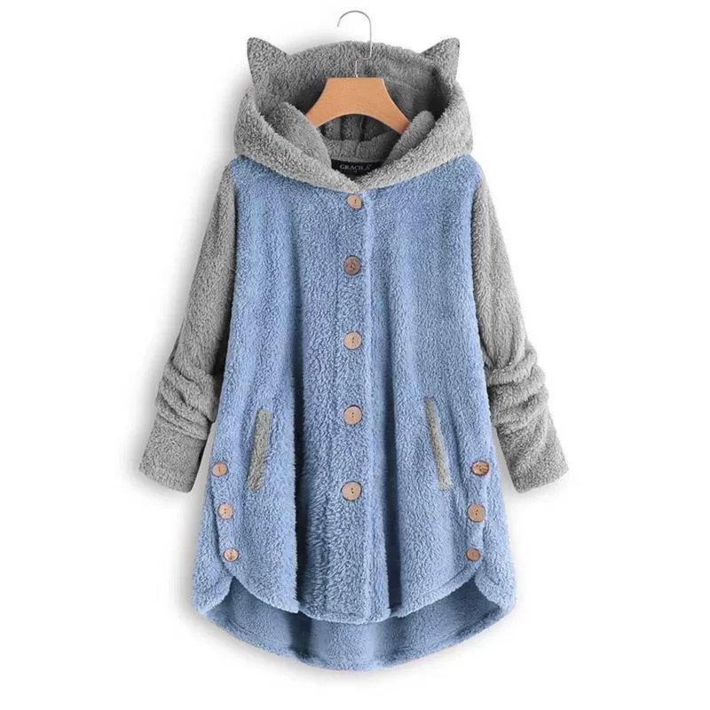 Harajuku Kitty Cat Fleece Hoodie