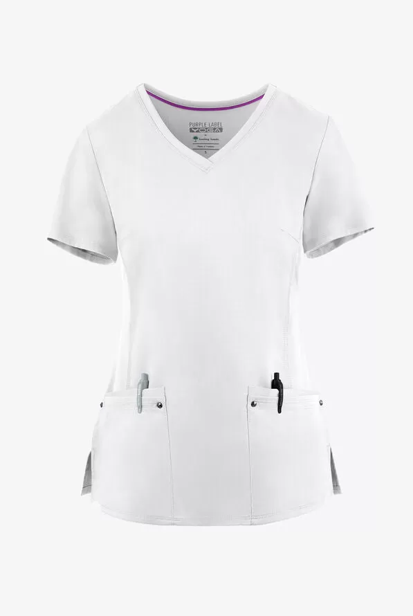 HH Purple Label Women's Juliet V-Neck Yoga Scrub Top 2245