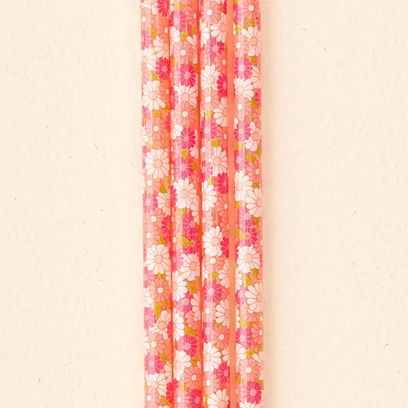 Hot Pink Daisy Craze 40oz Straw Set