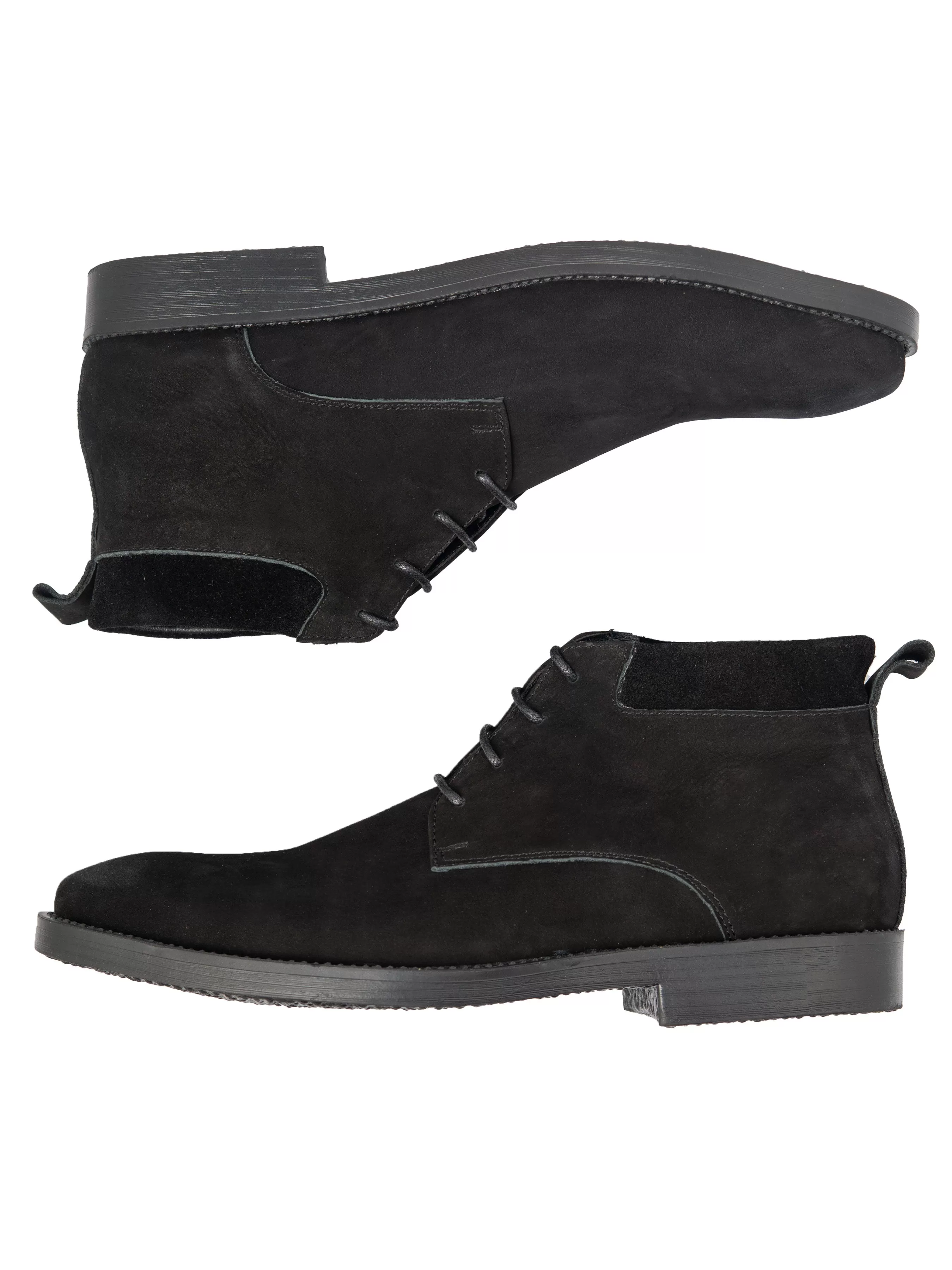 Hunter Chukka Boots - Black Nubuck Leather (Crepe Sole)